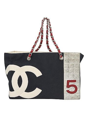 Chanel Numero 5 Navy Canvas Shoulder Bag (view 1)