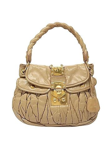 Miu Miu Coffer Beige Leather Handbag (view 1)