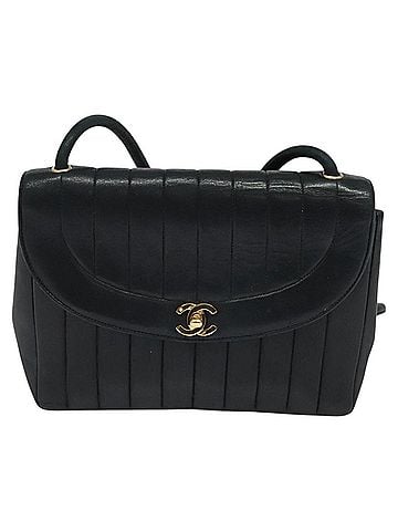 Chanel Mademoiselle Black Leather Shoulder Bag (view 1)