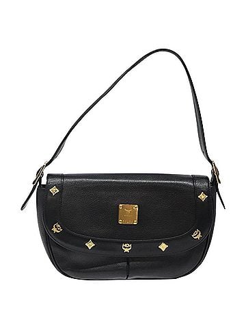 MCM Black Leather Shoulder Bag (view 1)