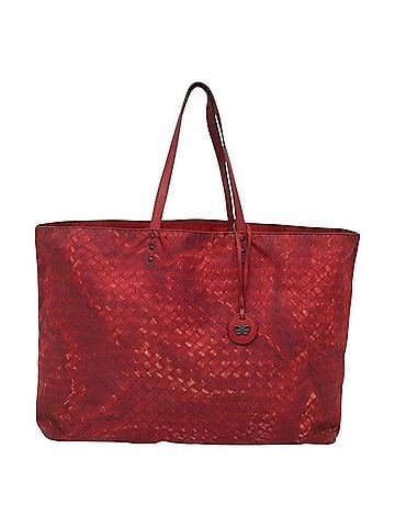 Bottega Veneta Intrecciolusion Red Nylon Tote Bag (view 1)