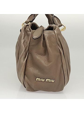 Miu Miu Grey Leather Handbag (view 2)