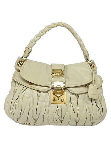 Miu Miu Coffer White Leather Handbag (view 1)