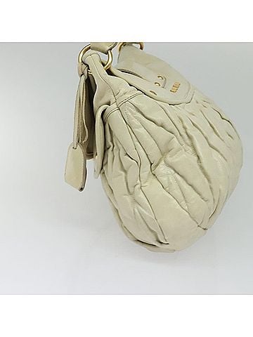 Miu Miu Coffer White Leather Handbag (view 2)