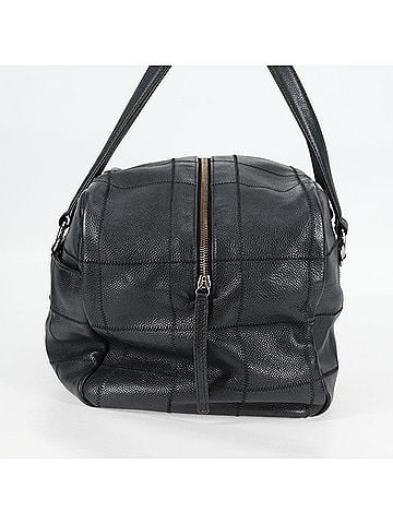 Chanel Chocolate Bar Black Leather Handbag (view 2)
