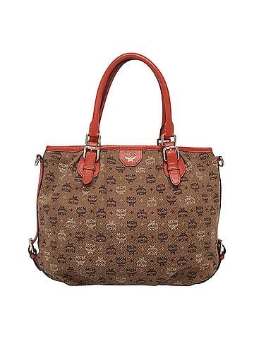 MCM Brown Canvas Tote Bag (view 1)