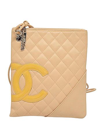 Chanel Cambon Beige Leather Shoulder Bag (view 1)
