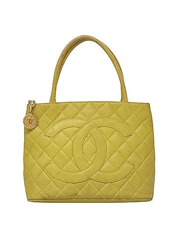 Chanel Medaillon Yellow Leather Tote Bag (view 1)
