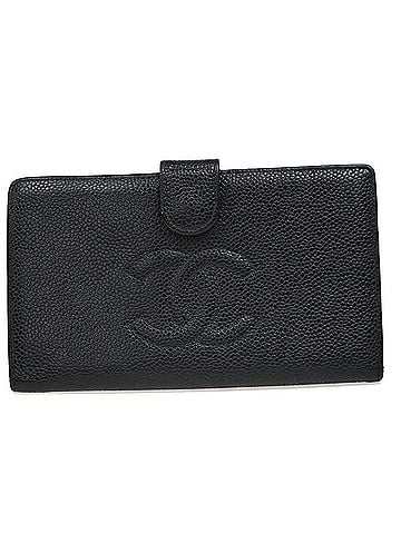 Chanel Coco Mark Black Leather Wallet (view 1)