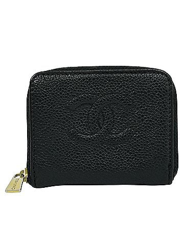 Chanel Logo Cc Black Leather Wallet (view 1)