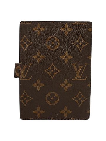 Louis Vuitton 100% Canvas Solid Brown Agenda Cover Brown Canvas Wallet One size