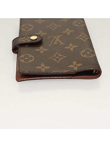 Louis Vuitton 100% Canvas Solid Brown Agenda Cover Brown Canvas Wallet One size