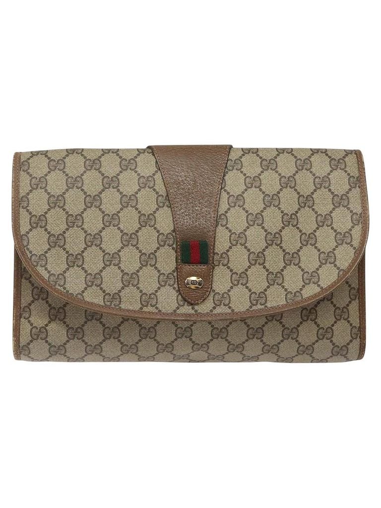 Gucci 100% Canvas Solid Tan Ophidia Beige Canvas Clutch Bag One size - photo 1