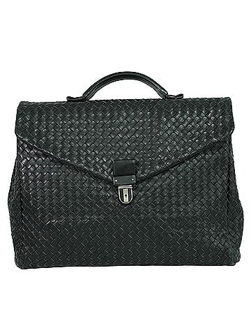 Bottega Veneta Intrecciato Black Leather Briefcase Bag (view 1)