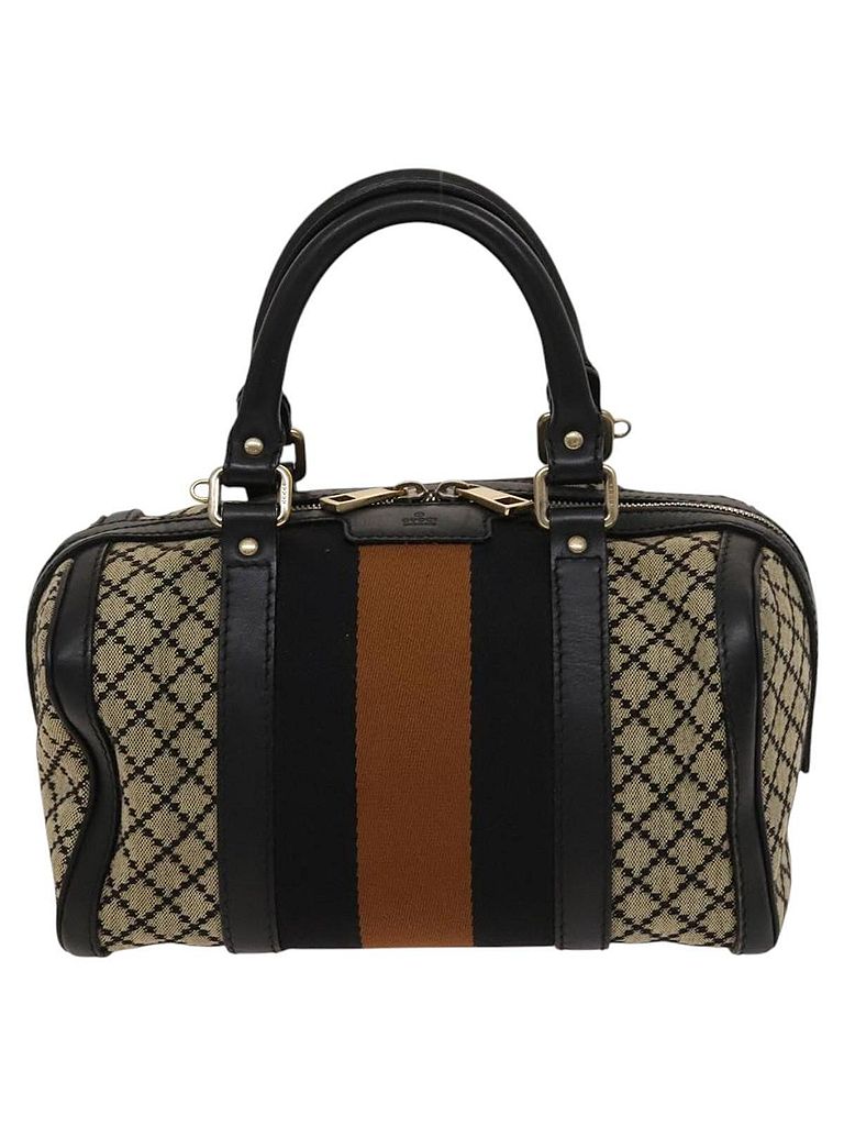 Gucci 100% Canvas Solid Tan Diamante Beige Canvas Handbag One size - photo 1