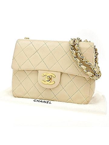 Chanel Mini Flap Bag Beige Leather Shoulder Bag (view 1)