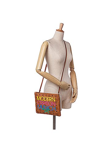 MCM Maxi Visetos Leather Arren Zip Pouch (view 2)