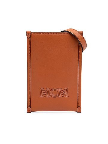 MCM Spanish Calfskin Embossed Logo Aren Lanyard Phone Case (view 1)