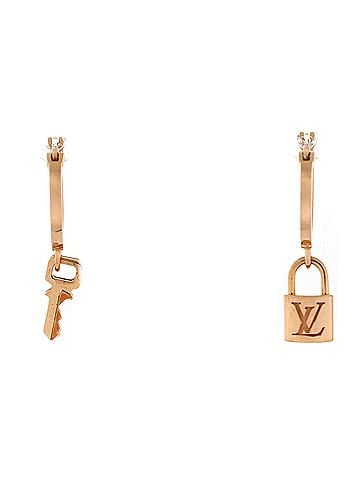 Louis Vuitton Lockit Hoop Earrings 18K Rose Gold (view 1)
