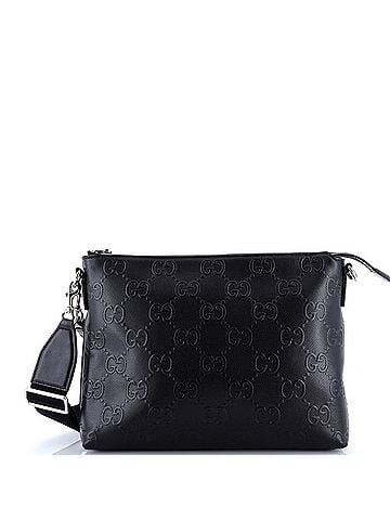 Gucci Convertible Messenger Bag GG Embossed Perforated Leather Medium (view 1)