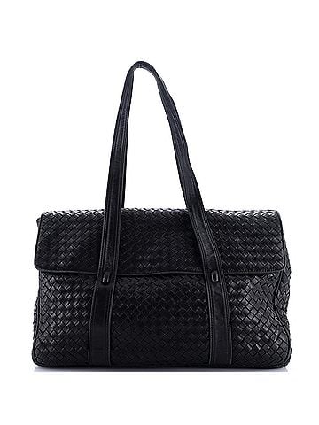 Bottega Veneta Vintage Top Flap Shoulder Bag Intrecciato Nappa Large (view 1)