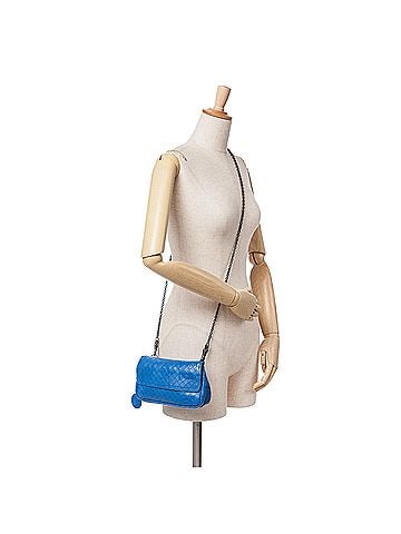 Bottega Veneta Small Calfskin Intrecciomirage Embossed Butterfly Chain Crossbody (view 2)