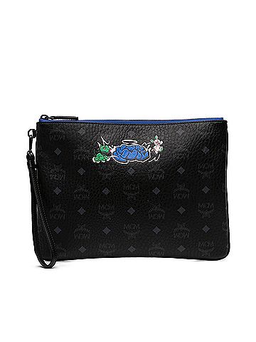 MCM Sambypen Haru Henry Kaiser Visetos Coated Canvas Clutch (view 1)