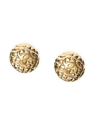 Chanel Large CC Round Clip On Earrings  (view 1)
