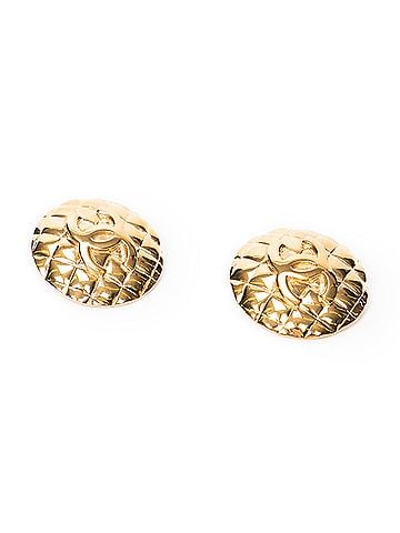 Chanel Large CC Round Clip On Earrings  (view 2)