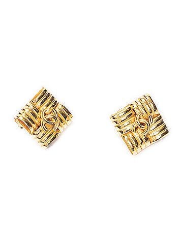 Chanel CC Diamond Clip On Earrings  (view 1)