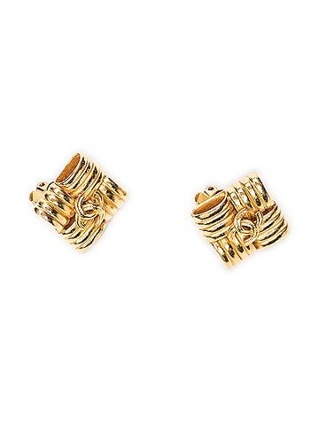 Chanel CC Diamond Clip On Earrings  (view 2)