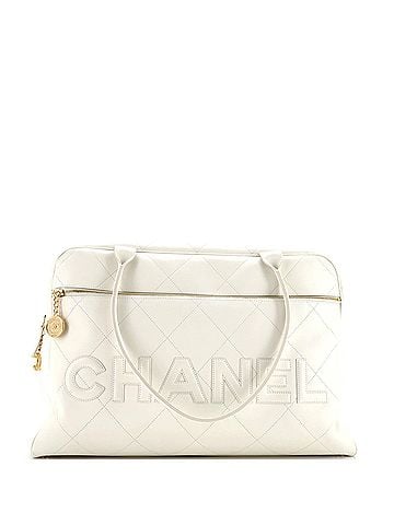 Chanel Logo Bowler Bag Stitched Calfskin Maxi (view 1)