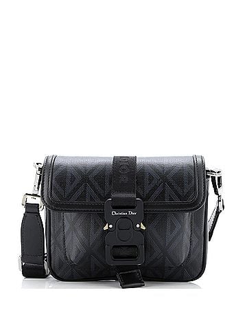 Christian Dior Hit the Road Flap Crossbody Bag CD Diamond Coated Canvas and Leather Mini (view 1)