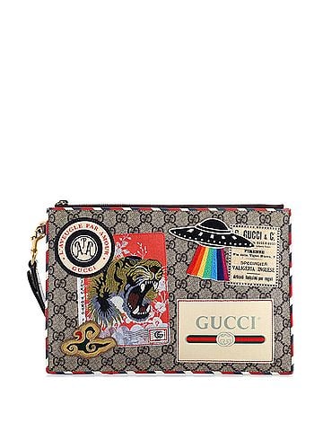 Gucci Courrier Pouch GG Coated Canvas with Applique (view 1)