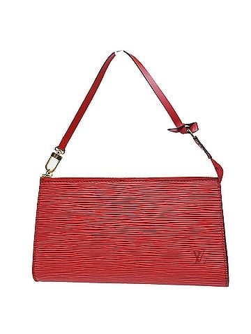 Louis Vuitton Pochette Accessoire Red Leather Clutch Bag (view 1)