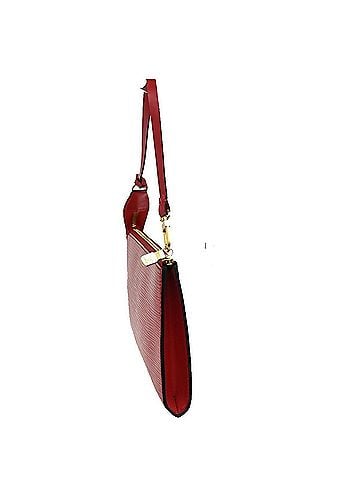 Louis Vuitton Pochette Accessoire Red Leather Clutch Bag (view 2)