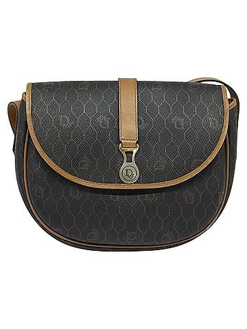 Dior Honeycomb Black Canvas Shoulder Bag (view 1)