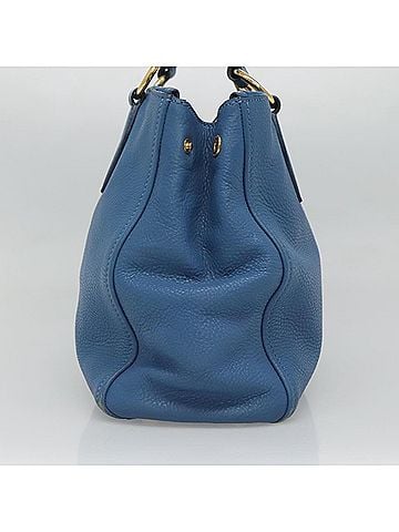 Miu Miu Vitello Blue Leather Handbag (view 2)