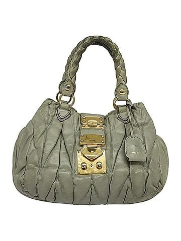 Miu Miu Matelassé Grey Leather Handbag (view 1)