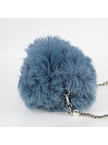 Miu Miu Blue Faux Fur Shoulder Bag (view 2)
