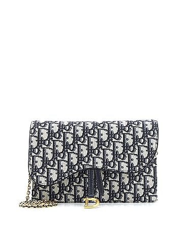 Christian Dior Saddle Chain Clutch Oblique Canvas (view 1)