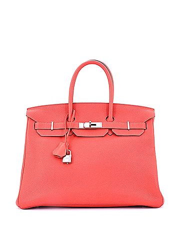 Hermès Birkin Handbag Pink Clemence with Palladium Hardware 35 (view 1)