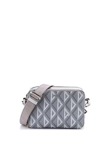 Christian Dior Double Zip Crossbody Pouch CD Diamond Coated Canvas (view 1)