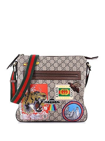 Gucci Courrier Zip Messenger GG Coated Canvas with Applique Medium (view 1)