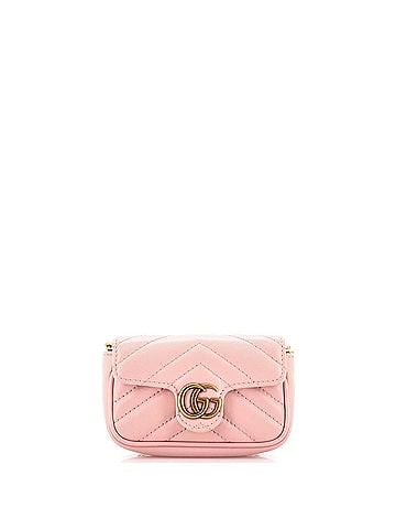 Gucci GG Marmont Coin Purse on Chain Matelasse Leather (view 1)