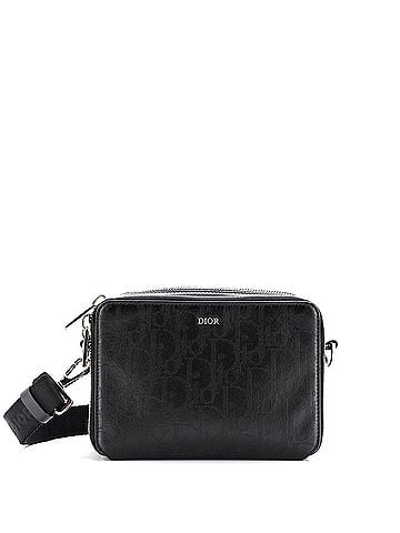 Christian Dior Double Zip Crossbody Pouch Oblique Galaxy Leather (view 1)