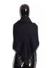 Dolce & Gabbana Basic 100% Silk Solid Black Black Solid Silk Wool Fringe Wrap Women's Scarf One size - photo 2