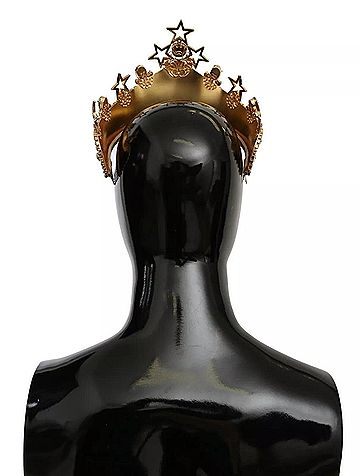 Dolce & Gabbana Basic Gold Crystal Star STRASS Crown Logo Tiara Women's Diadem (view 2)