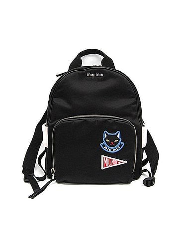 Miu Miu Black Nylon Knit Backpack (view 1)
