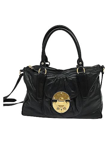 Miu Miu Vitello Black Leather Handbag (view 1)